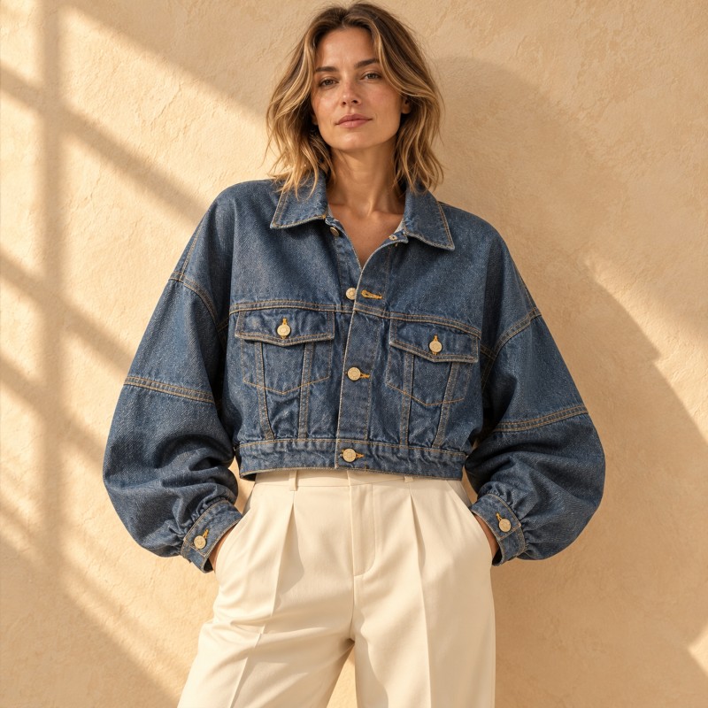 DENIM BOMBER JACKET