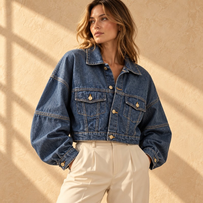 DENIM BOMBER JACKET
