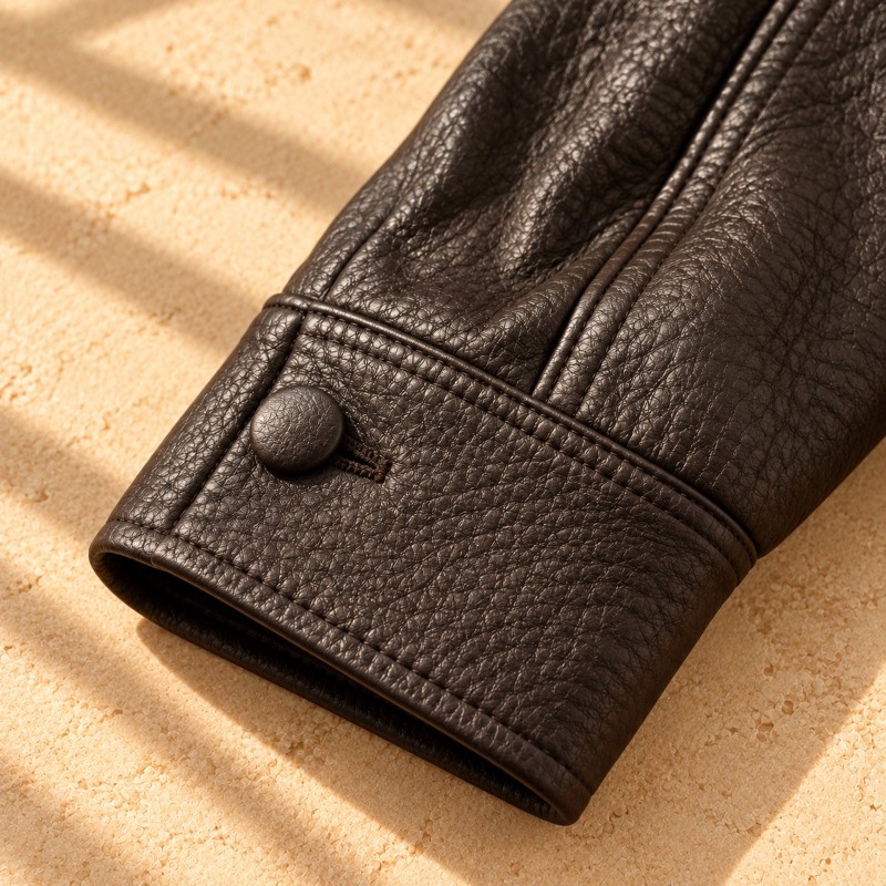 BROWN LEATHER BOMBER